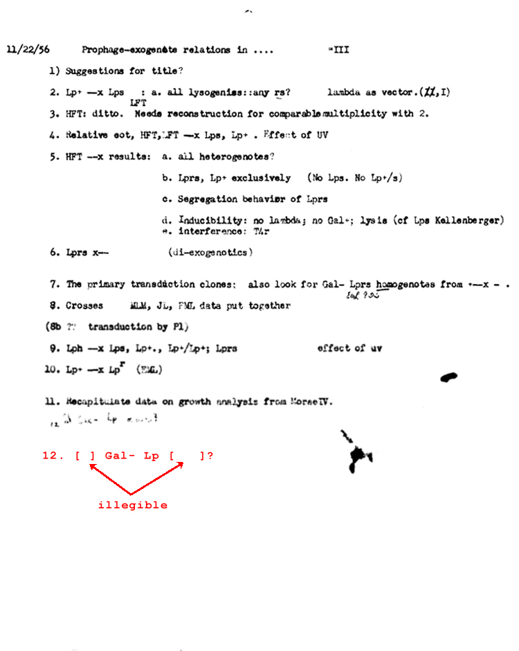 NLM pirated bbakys EML (see initials on line 7.) Morse Notes 11-22-56